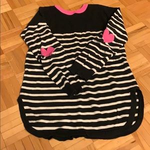 Black and white striped blouse